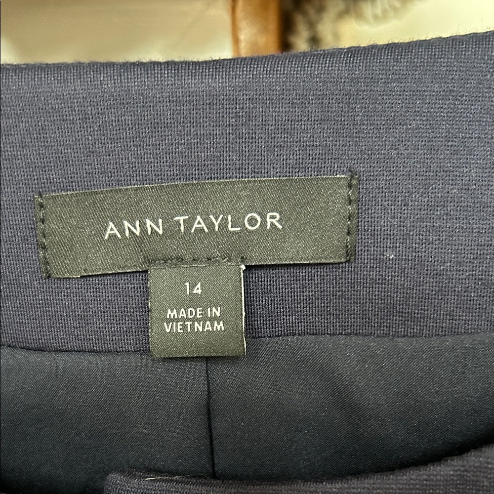 Ann Taylor Navy Blazer and wide leg pants with Gold Buttons - Picture 2 of 11
